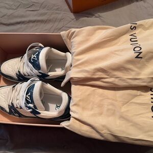 Louis Vuitton Navy and White Sneakers